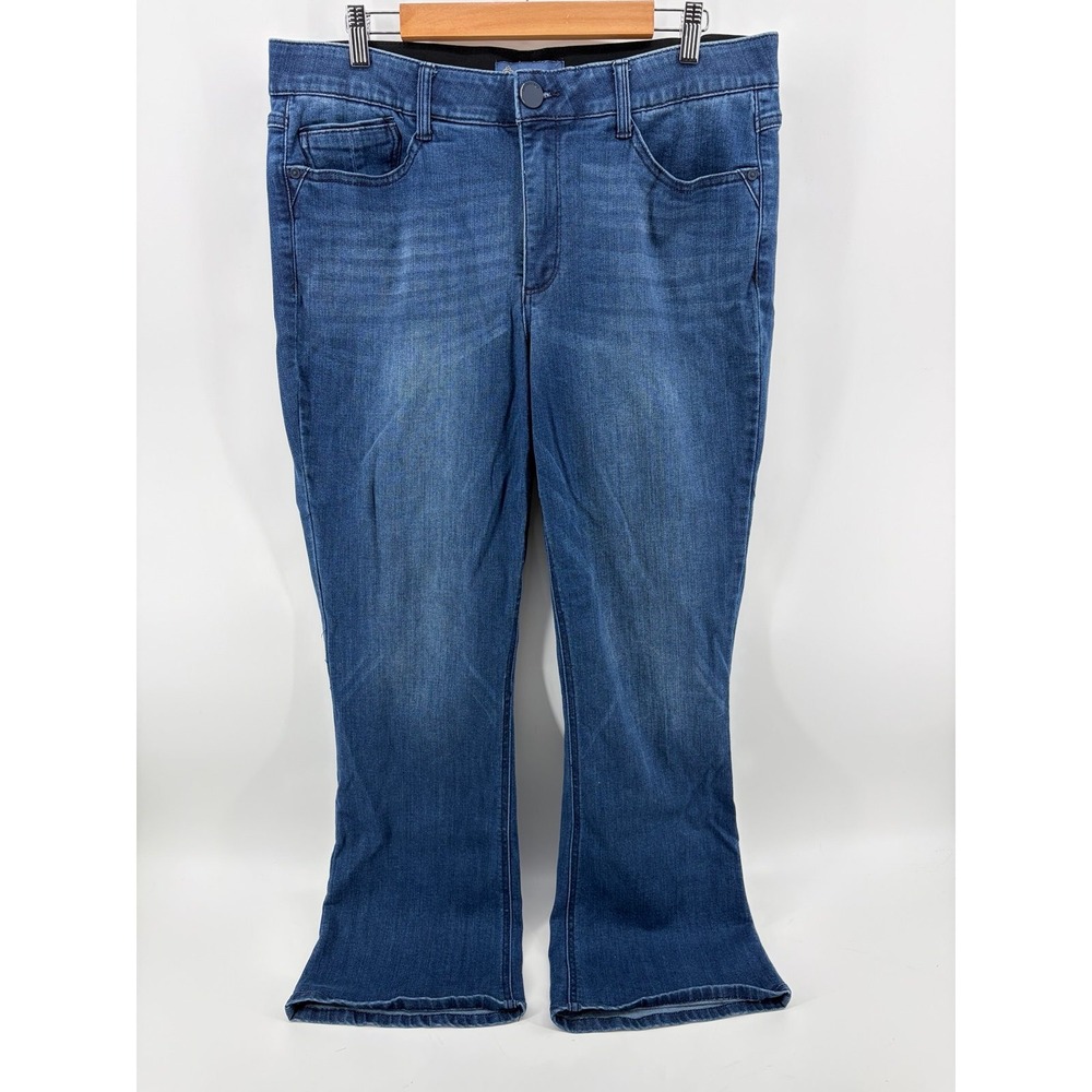 Democracy Ab Technology Jeans, Dark Blue Denim Bootcut, High Rise, Size 16